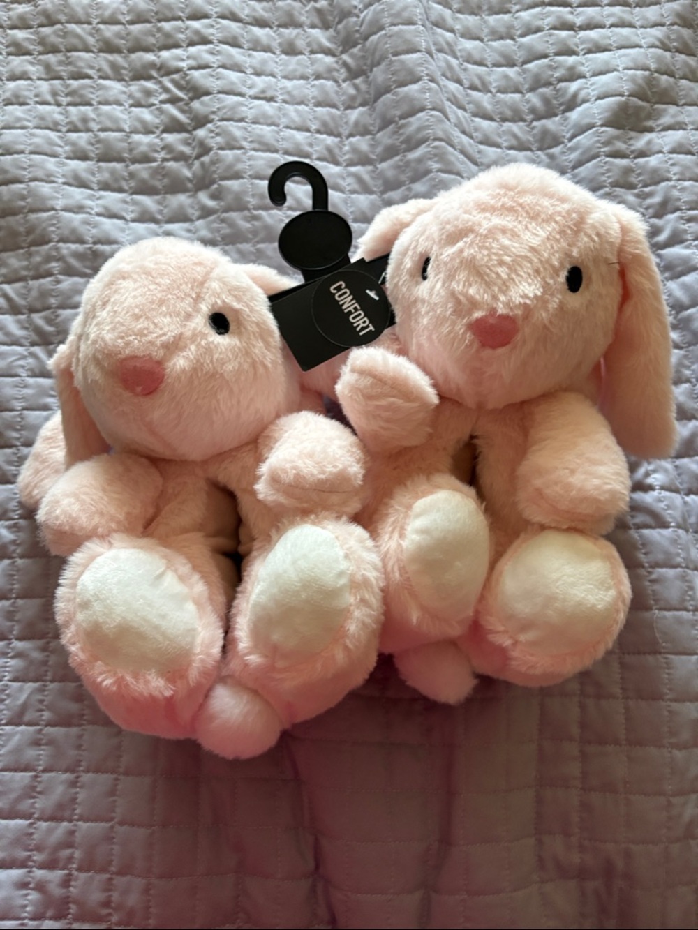 Plush Pink Bunny Pair - Soft Bunny Stuffed Animals Slippers